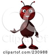 Royalty Free RF Clipart Illustration Of A 3d Worker Ant Standing And Gesturing