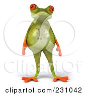 Royalty Free RF Clipart Illustration Of A Fat 3d Springer Frog With Cellulite