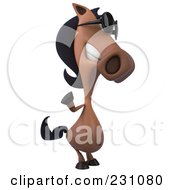 Royalty Free RF Clipart Illustration Of A 3d Charlie Horse Character Wearing Sunglasses And Waving by Julos