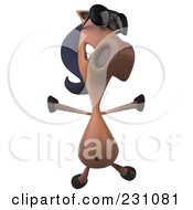 Royalty Free RF Clipart Illustration Of A 3d Charlie Horse Character Wearing Sunglasses And Jumping by Julos