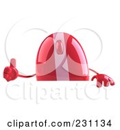 Royalty Free RF Clipart Illustration Of A 3d Red Computer Mouse Character With A Blank Sign by Julos