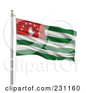 Royalty Free RF Clipart Illustration Of The Flag Of Abkhazia Waving On A Pole