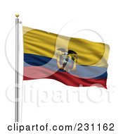 Poster, Art Print Of The Flag Of Ecuador Waving On A Pole