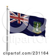 Royalty Free RF Clipart Illustration Of The Flag Of The British Virgin Islands Waving On A Pole