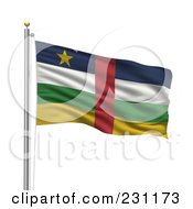 Poster, Art Print Of The Flag Of Central Africa Waving On A Pole