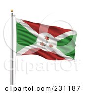 Poster, Art Print Of The Flag Of Burundi Waving On A Pole