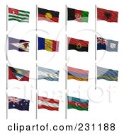 Royalty Free RF Clipart Illustration Of A Digital Collage Of 3d Waving National Flags Starting With The Letter A Abkhazia Aborigine Afghanistan Albania American Samoa Andorra Angola Anguilla AntiguaAmpBarbuda Argentina Armenia Aruba Austra by stockillustrations