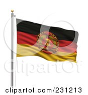 Poster, Art Print Of The Flag Of Eastern Germany Waving On A Pole