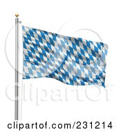 Poster, Art Print Of The Flag Of Bavaria Waving On A Pole