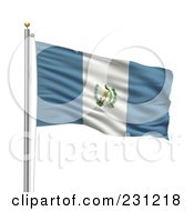 Poster, Art Print Of The Flag Of Guatemala Waving On A Pole