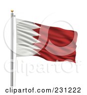 Poster, Art Print Of The Flag Of Bahrain Waving On A Pole