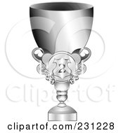 Royalty Free RF Clipart Illustration Of A 3d Shiny Silver Trophy Cup by MilsiArt