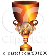 Royalty Free RF Clipart Illustration Of A 3d Shiny Bronze Trophy Cup by MilsiArt