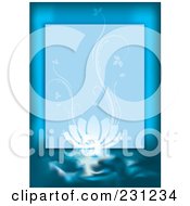 Blue Spa Background Border With A Lotus Flower