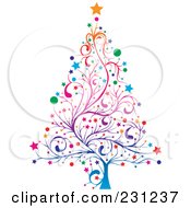 Poster, Art Print Of Colorful Floral Christmas Tree