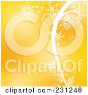 Royalty Free RF Clipart Illustration Of A Christmas Background Of Snowflakes And Waves Over Gold