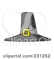 Royalty Free RF Clip Art Illustration Of A Tall Pilgrim Hat With A Buckle by Hit Toon
