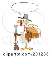Poster, Art Print Of Hunting Thanksgiving Pilgrim Turkey Bird With A Musket - 3