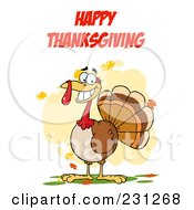Poster, Art Print Of Happy Thanksgiving Over A Turkey Bird