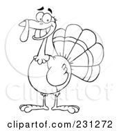 Royalty Free RF Clipart Illustration Of A Happy Thanksgiving Turkey Bird Smiling