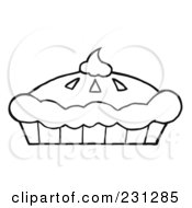 Coloring Page Outline Of A Fresh Pumpkin Pie With Whipped Cream On Top
