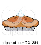 Royalty Free RF Clipart Illustration Of A Fresh Pumpkin Pie With Whipped Cream On Top by Hit Toon