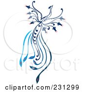 Poster, Art Print Of Blue Flying Phoenix