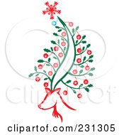 Royalty Free RF Clipart Illustration Of A Reindeer With A Christmas Tree On His Head by Cherie Reve