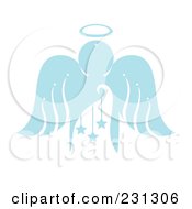 Royalty Free RF Clipart Illustration Of A Blue Christmas Angel With Stars