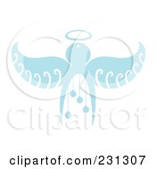 Royalty Free RF Clipart Illustration Of A Blue Christmas Angel With Baubles