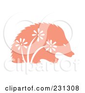 Royalty Free RF Clipart Illustration Of A Salmon Pink Floral Porcupine