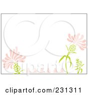Poster, Art Print Of Pink And Green Horizontal Floral Border Background