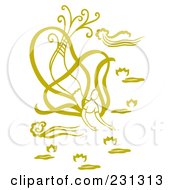 Royalty Free RF Clipart Illustration Of A Green Mermaid Swimming