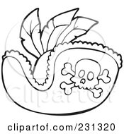 Royalty Free RF Clipart Illustration Of A Coloring Page Outline Of A Pirate Hat