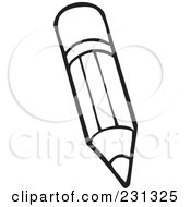 Poster, Art Print Of Coloring Page Outline Of A Pencil