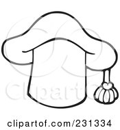 Royalty Free RF Clipart Illustration Of A Coloring Page Outline Of A Graduation Cap by visekart
