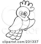 Royalty Free RF Clipart Illustration Of A Coloring Page Outline Of A Parrot