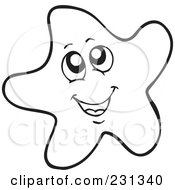 Poster, Art Print Of Coloring Page Outline Of A Happy Starfish