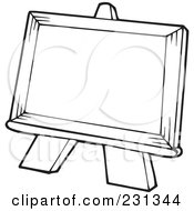 Poster, Art Print Of Coloring Page Outline Of An Easel