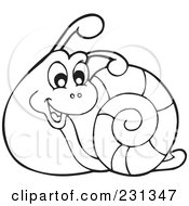 Poster, Art Print Of Coloring Page Outline Of A Snail