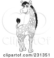 Poster, Art Print Of Coloring Page Outline Of A Giraffe