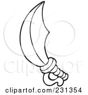 Royalty Free RF Clipart Illustration Of A Coloring Page Outline Of A Pirate Sword by visekart