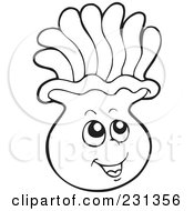 Coloring Page Outline Of A Happy Sea Anemone
