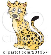Royalty Free RF Clipart Illustration Of A Sitting Cheetah