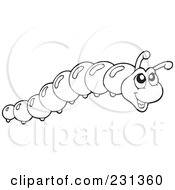 Royalty Free RF Clipart Illustration Of A Coloring Page Outline Of A Worm