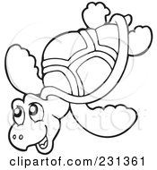 Royalty Free RF Clipart Illustration Of A Coloring Page Outline Of A Sea Turtle