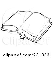 Royalty Free RF Clipart Illustration Of A Coloring Page Outline Of A School Book 1