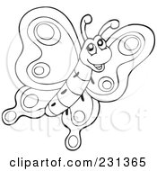 Royalty Free RF Clipart Illustration Of A Coloring Page Outline Of A Butterfly