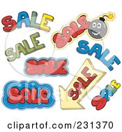 Royalty Free RF Clipart Illustration Of A Digital Collage Of Sale Words