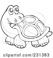 Poster, Art Print Of Coloring Page Outline Of A Tortoise